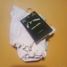 Art Class Girls Crew Socks 2 Pair Size M Shoe Size 5 1/2- 8 1/2