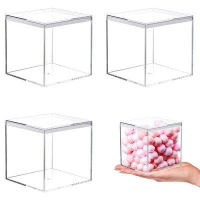 Acrylic Boxes for Display 3 Pack Clear Plastic Square Cube, 3.3x3.3x3.3Inch/8...
