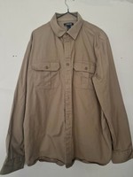 New Lands’ End Men’s Brown Long sleeved Casual/Smart Shirt Cotton-Large