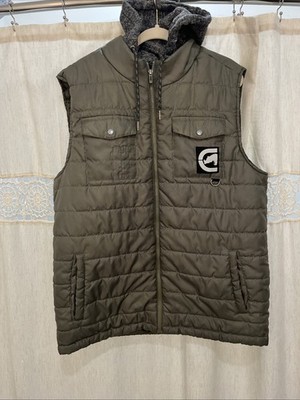 Ecko Unltd. Vest Hooded Sleeveless Full Zip Puffer Men s Size XL Black
