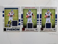 (3) 2017 Donruss COOPER KUPP Rookie Phenom Jersey + Threads Red + RC🔥Seahawks