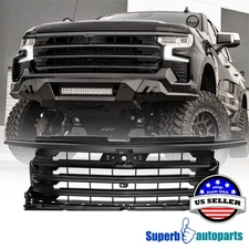 For 2022-2025 Chevy Silverado 1500 High Country Black Front Hood Grille Grill
