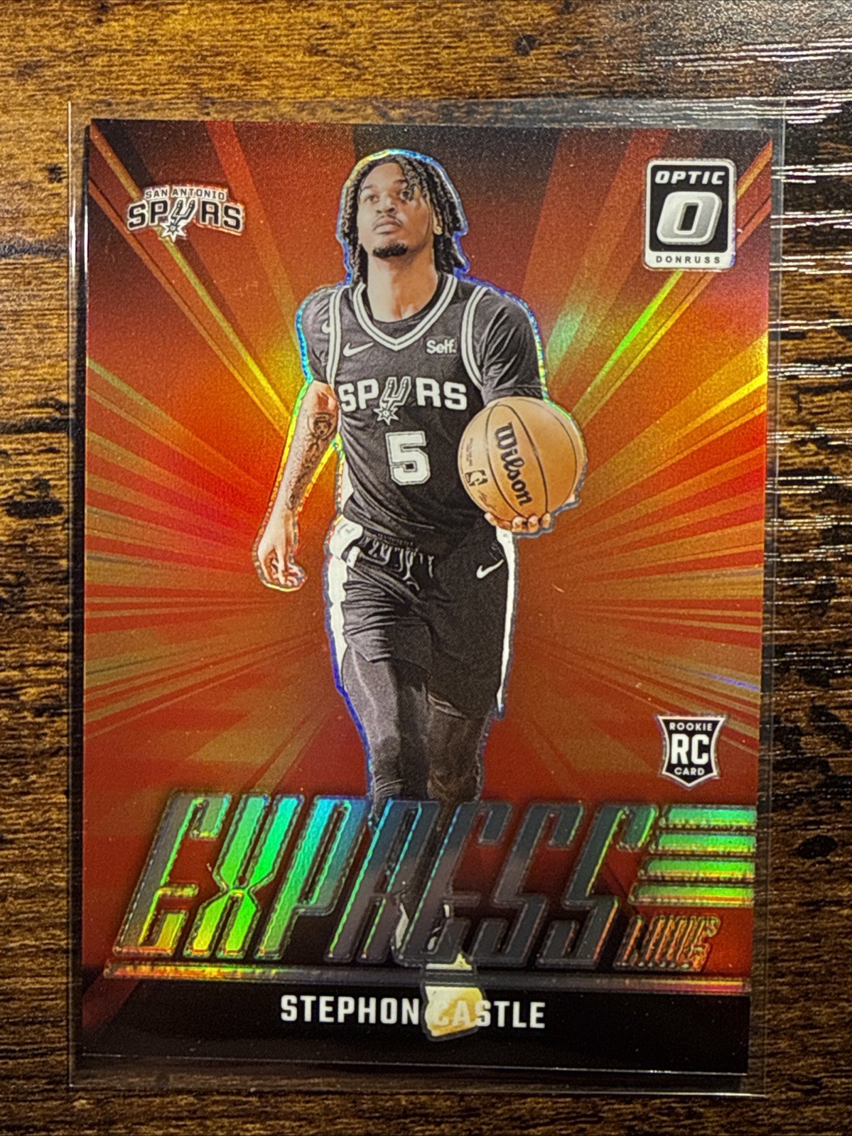 Stephon Castle 2024-25 Donruss Optic #1 Express Lane Optic Holo Rookie RC Spurs