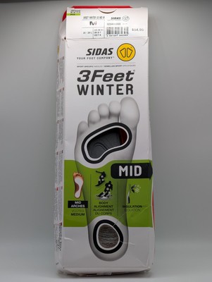 Sidas 3Feet Winter | Heat Ready Insoles | Mid Arch | Medium, US 7-8 | 323490203