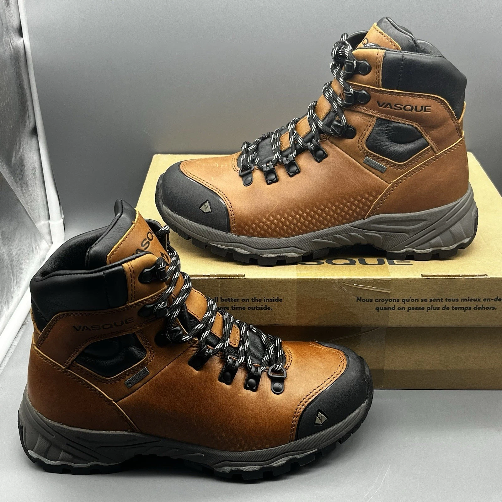 Vasque St Elias FG GTX 7145 Women’s 7 Hiking Boots Brown Lace Up Waterproof NWB!