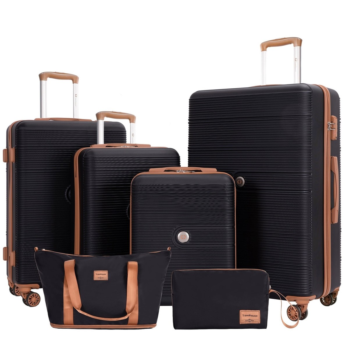 Travelhouse 6 Piece Hardshell Luggage Set Hardside Lightweight