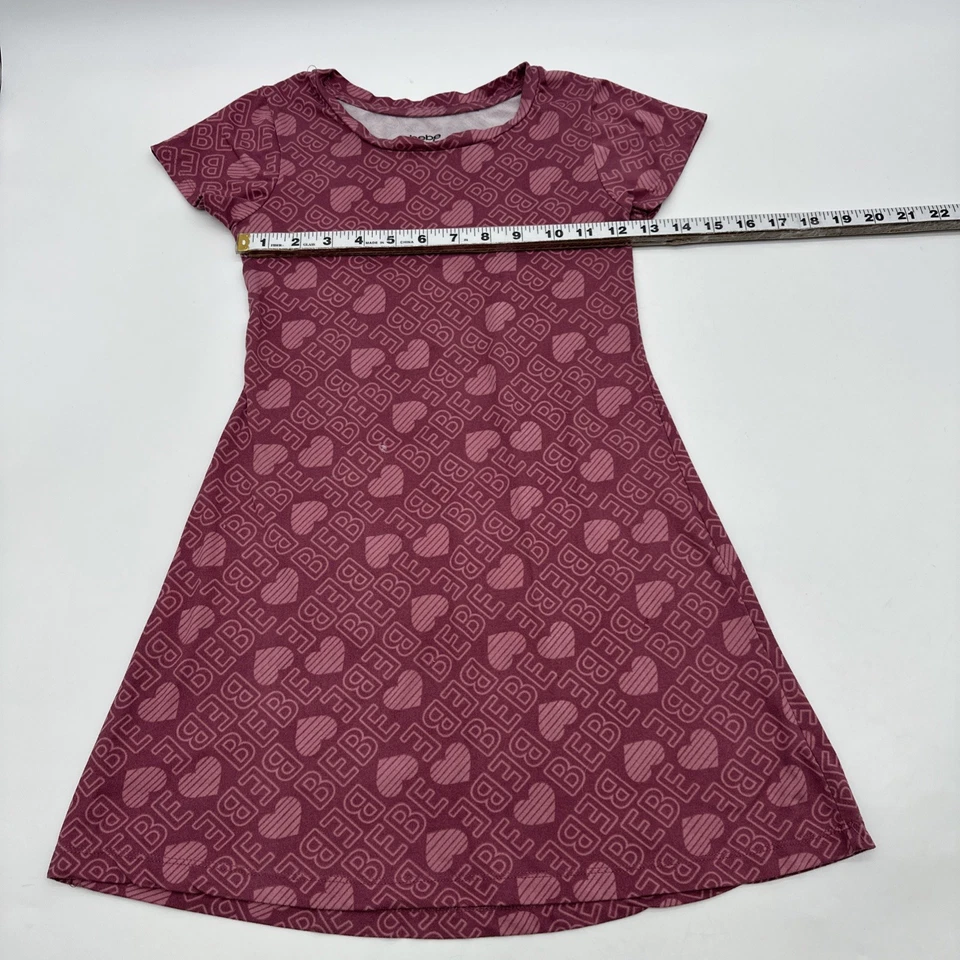 Vestido feminino Bebe tamanho S 6/7Y estampa rosa logotipo Aop ..#36176 - Imagem 4 de 4