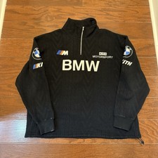 Kith Bmw Motorsport Jacket Black 14 Zip Pullover Stand Collar Mens Size L