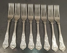 Vintage Viners of Sheffield England Super A Stainless Flatware 7.25" Forks Set 8