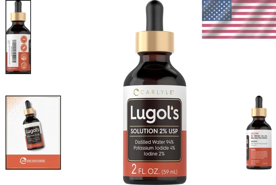 Lugols Yodo 2 por ciento 2 fl oz | Solución de yoduro de potasio y yodo 2 por ciento Liq... Foto 2 de 4