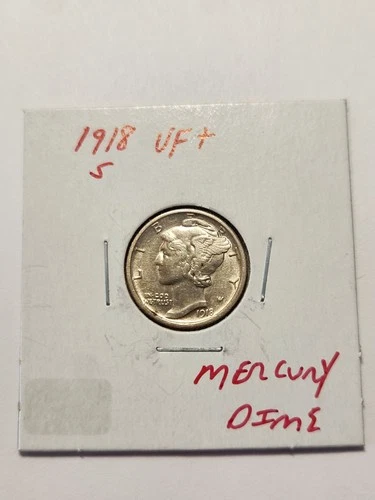 1918 S VF+ Mercury Dime