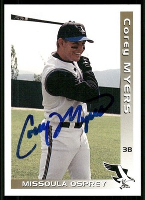 2000 Missoula Osprey COREY MYERS Signed Card autograph auto #1 PICK DBACKS