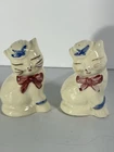 Vintage Shawnee pottery Puss n Boots salt and pepper shakers, made in USA (D)