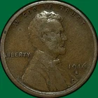 1916-S Lincoln Wheat Cent Fine F Coin #34928