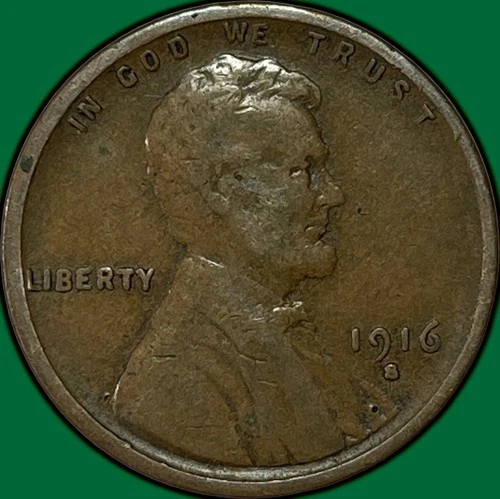1916-S Lincoln Wheat Cent Fine F Coin #34928