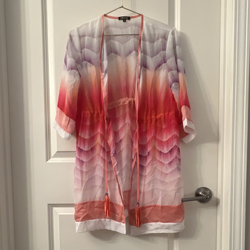 Dolcessa Luxury Floral Chiffon Resortwear Swim Cover Up Size Medium M