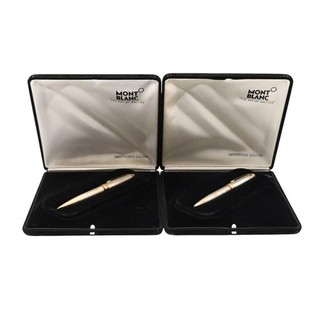 MONTBLANC MEISTERSTUCK SOLITAIRE BALL POINT PEN PENCIL SET STERLING SILVER BOX