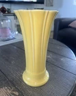 Gorgeous Yellow Fiesta glossy ceramic pottery vase, impressed marking