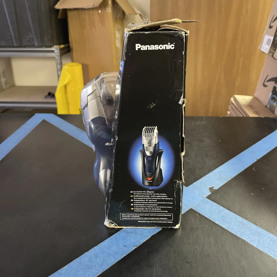 Aparador de cabelo e barba masculino Panasonic molhado e seco prata caixa aberta - Imagem 2 de 4