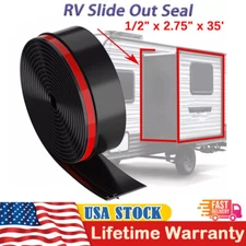 1/2"x2.75"x35' RV Trailer Slide Out Wiper Seal Camper Travel Rubber Weather Seal