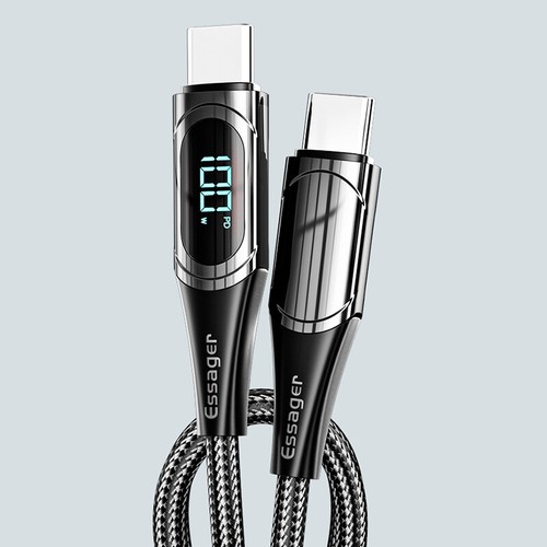 Câble Pd 100W Usb C Vers Usb C Cordon De Charge Rapide Affichage Led ~ - Photo 10/17