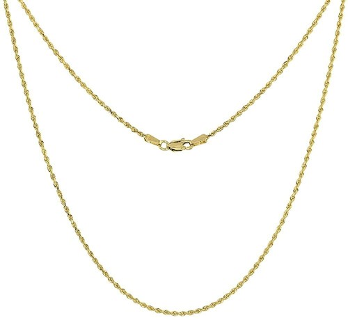 10K Gelbgold Seilkette Halskette 10K Echtgold Diamantgeschliffene Seilkette - Bild 2 von 4