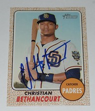 CHRISTIAN BETHANCOURT SIGNED AUTO'D 2017 TOPPS HERITAGE CARD #99 SD PADRES