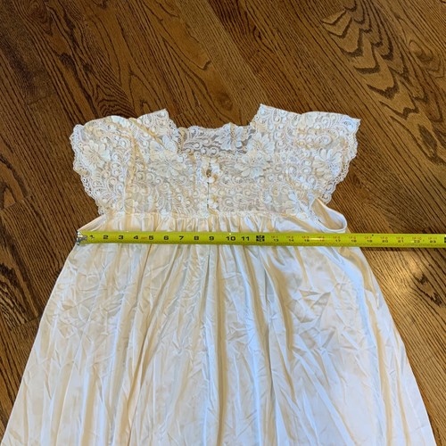 Vintage Shadowline 2-Pc Peignoir Set Floral Lace Embroidered Night Gown M Read - Picture 4 of 12