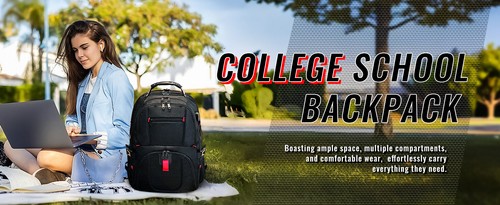 Extra Large 50L Travel Backpack - Water Resistant Laptop Backpack for Men Women - Picture 9 of 12