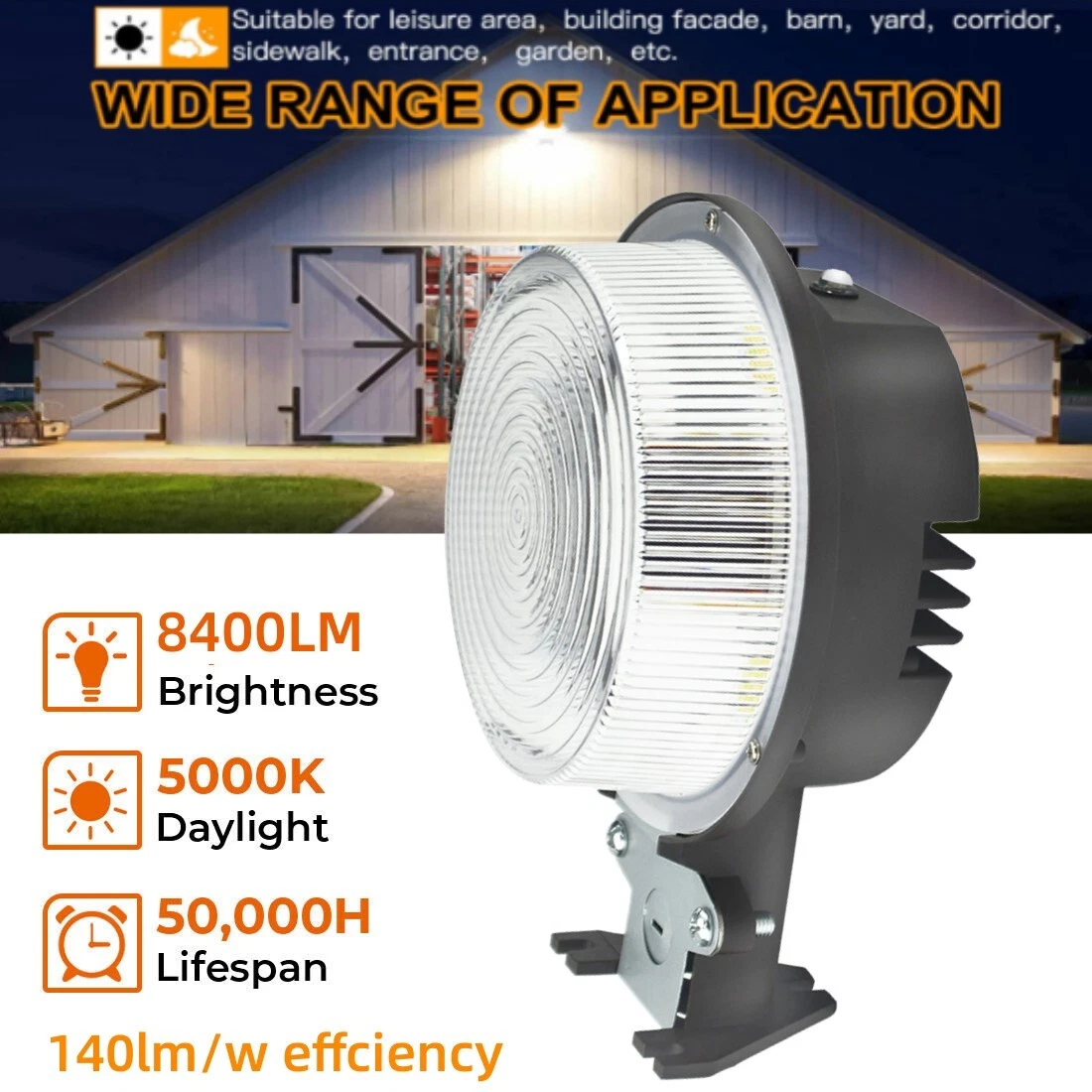 LED Barn Yard Street Outdoor Security Light Dusk to Dawn Waterproof Flood light