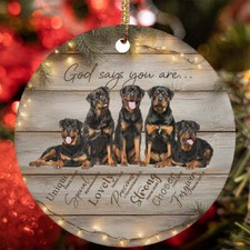 God Say You Are Rottweiler Dog Christmas Ornament Christian Gift Decor Hanging