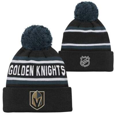 Outerstuff Las Vegas Golden Knights Wordark Jacquard Cuff Pom Kids Beanie Beany