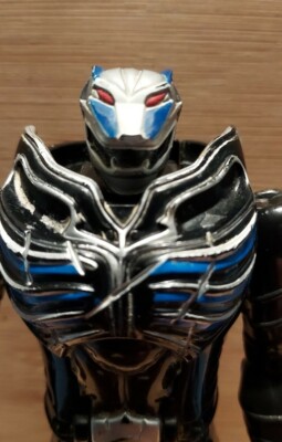 Power rangers Black Wild Force Zen Aku Spin Head Flip Action