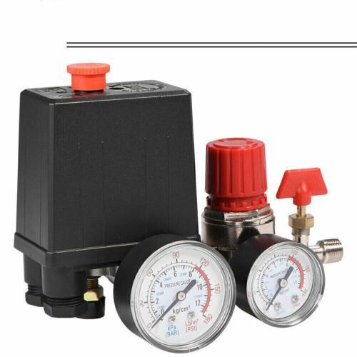 Air Compressor Pressure Switch Control Valve Manifold Regulator w/Gauges Relief - Picture 12 of 12