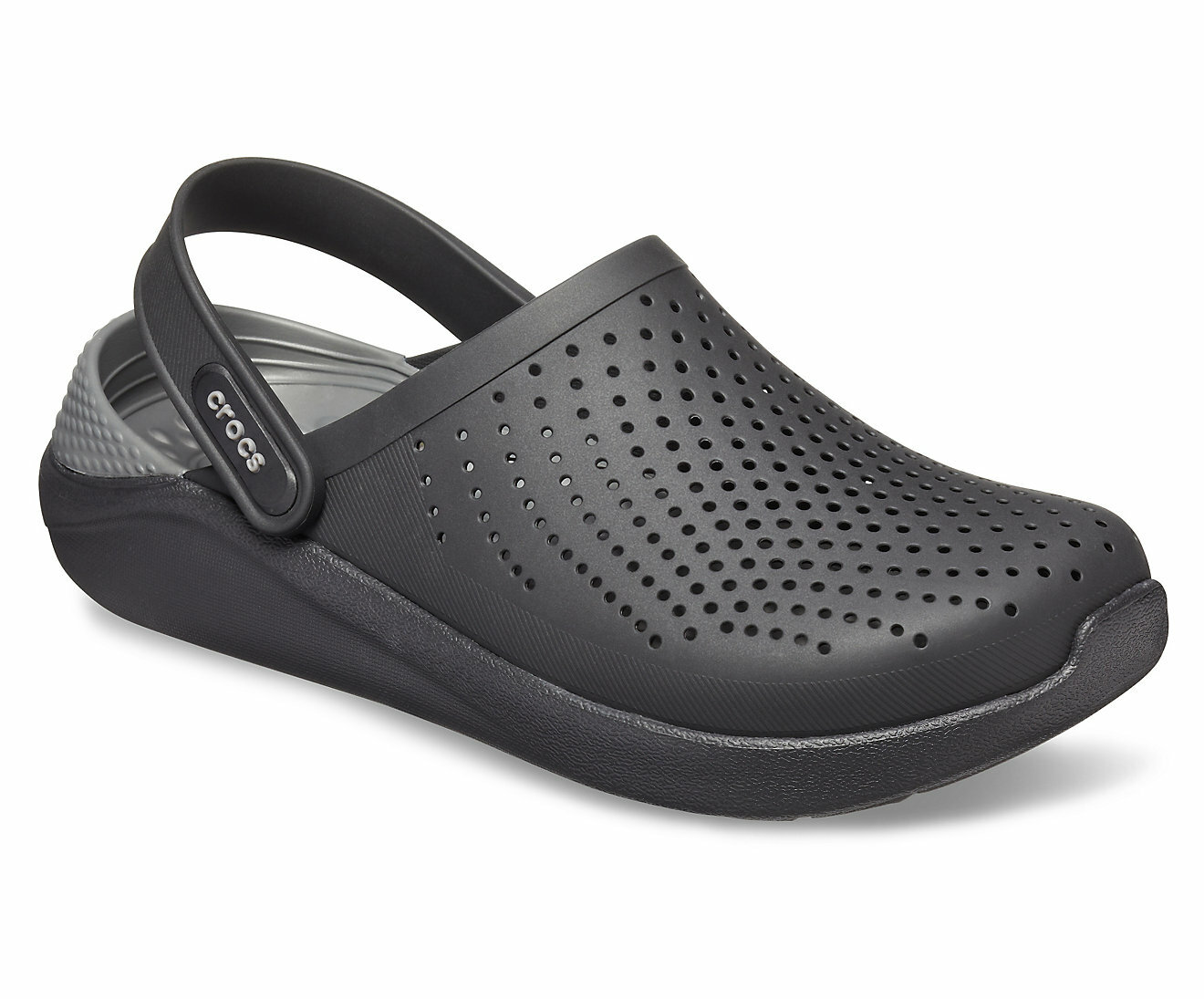 white and black crocs