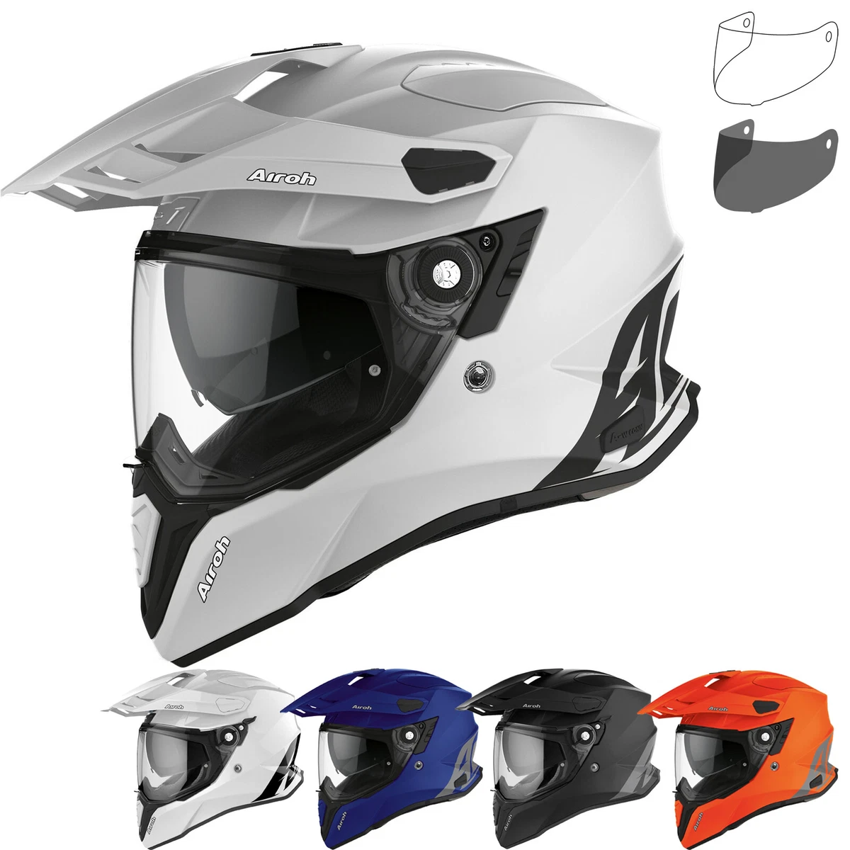 Airoh Commander Color Dual Sport Helmet & Visor ADV DS Motorbike Off-Road  ECE