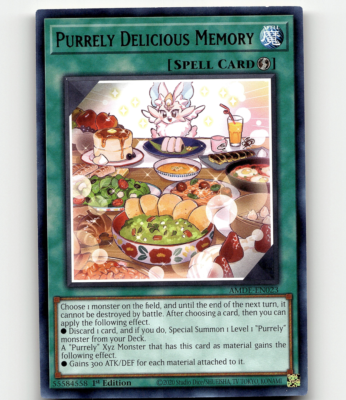 Yugioh Purrely Delicious Memory Amazing Defenders Rare | eBay