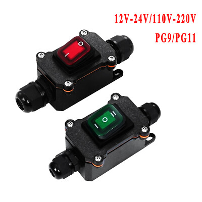 Inline Cord Switch Box Rocker Switch DC/AC Latching/Mometary Waterproof ...
