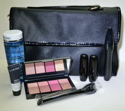 LANCOME PARIS Folding Travel case brush, Palette, Lipstick, Bi Facil, Mascara 