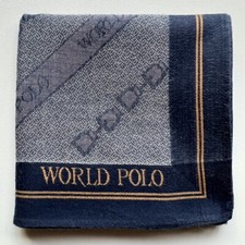 HANDKERCHIEF MEN'S POCKET SQUARE VINTAGE ART BLUE STRIPED COTTON 18" A-0383