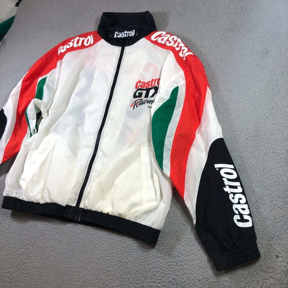 Chaquetas cortavientos vintage Castrol Motor Oil para hombre XL blancas activas GTX carreras Foto 2 de 4