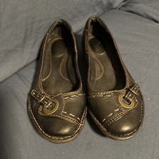 Clarks  62966 Brown Leather Slip On Loafer Comfort Shoes Women's SZ 8M