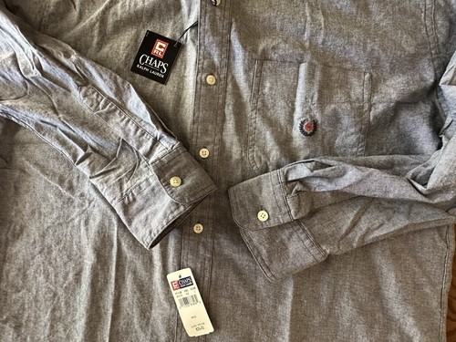 Ralph Lauren CHAPS Mens Size Large Button Down Shirt Long Sleeve Gray NWT - Picture 5 of 8