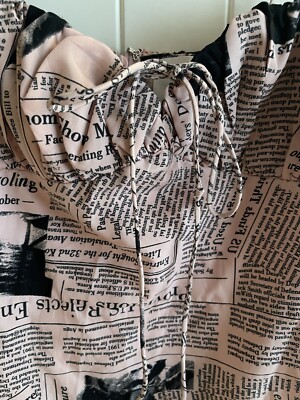 strapless open back dress Retrolicious Plus Size Newspaper Print Cotton Flare Dress – Unique Vintage main image 0