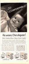 Chix Diapers, Cute Baby, 1950 Today's Woman VTG Print Ad