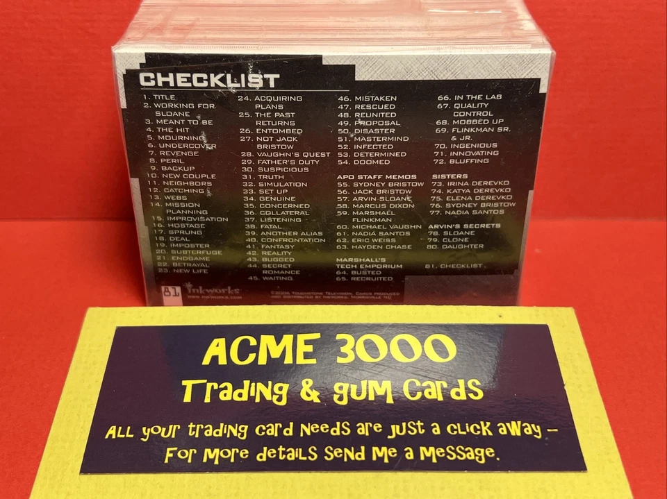 Inkworks ALIAS Season 4 - Complete 81 Basic Base Card Set 2006 - Jennifer Garner - Image 2 of 2