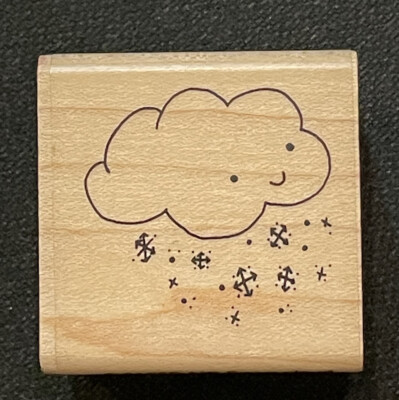 A Muse Rubber Stamp MB Snow Cloud 5-2156D Winter Flurries 1.5 X 1.5  Weather
