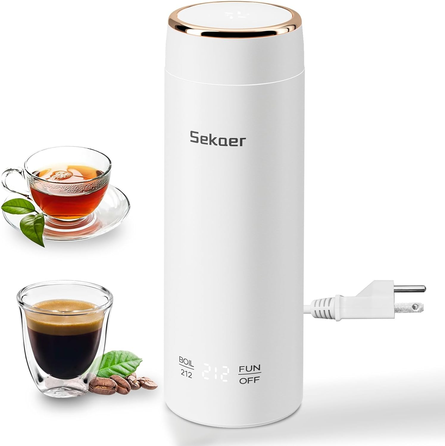 Mini Travel Portable Electric Kettle, Small Tea Kettle Hot Water Boiler, 330Ml &-image