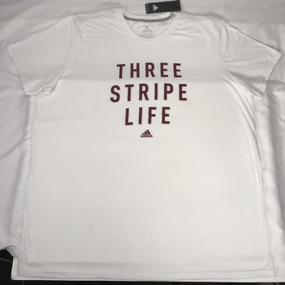 Adidas Mens 3Stripe Life Stitch Go-To Perform Tee T-shirt White DH9820 size 2XL