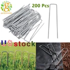 200 Pk 6'' 11 Gauge Galvanized U-Shaped Securing Stakes Pegs Sod Garden Staples